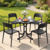 Gardeon 5-Piece Outdoor Dining Set – Black – Sumo Deals Gardeon 5Pcs Outdoor Dining Set Table And Chairs Patio Furniture Garden Black Product Image