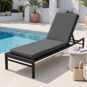Gardeon Outdoor Chaise Lounge Cushion Lounge Chair Pad Sunbed Mattress Grey product image