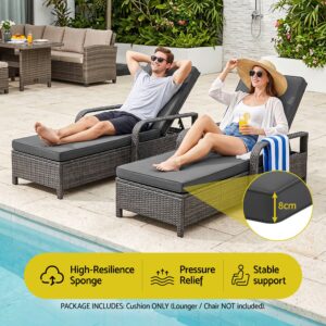 Gardeon Outdoor Chaise Lounge Cushion - Grey – Sumo Deals Gardeon Outdoor Chaise Lounge Cushion Lounge Chair Pad Sunbed Mattress Grey Product Image