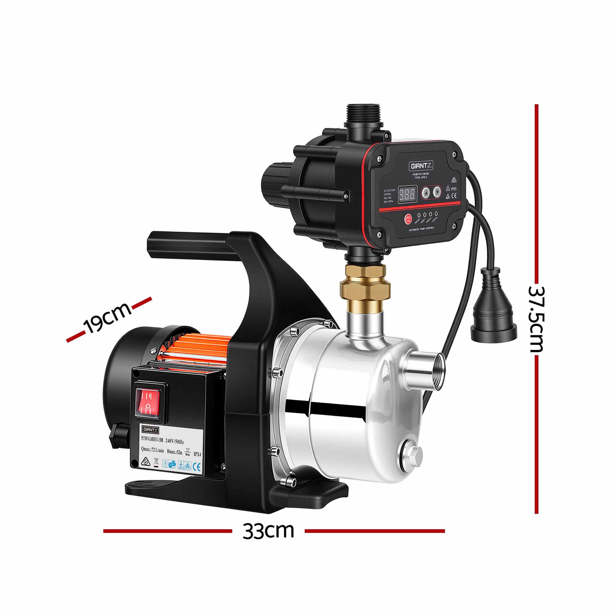 Giantz 1500W Garden Water Pump &Amp; Auto Controller – Sumo Deals Giantz Garden Water Pump Auto Controller Tank Rain Farm Irrigation 1500W Max. Product Image