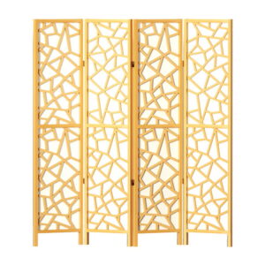 Artiss 4 Panel Room Divider Screen 162X170Cm Clover Natural Product Image