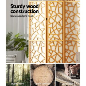 Artiss 8 Panel Room Divider Screen 325X170Cm Clover Natural Product Image