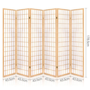 Artiss 6 Panel Room Divider Screen Natural – Sumo Deals Artiss 6 Panel Room Divider Screen 261X179Cm Natural Product Image