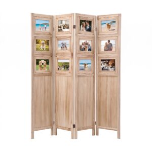 Artiss Room Divider 4 Panel Folding Privacy Screen Partition Rotatable Photo Frame Picture Collage D product image