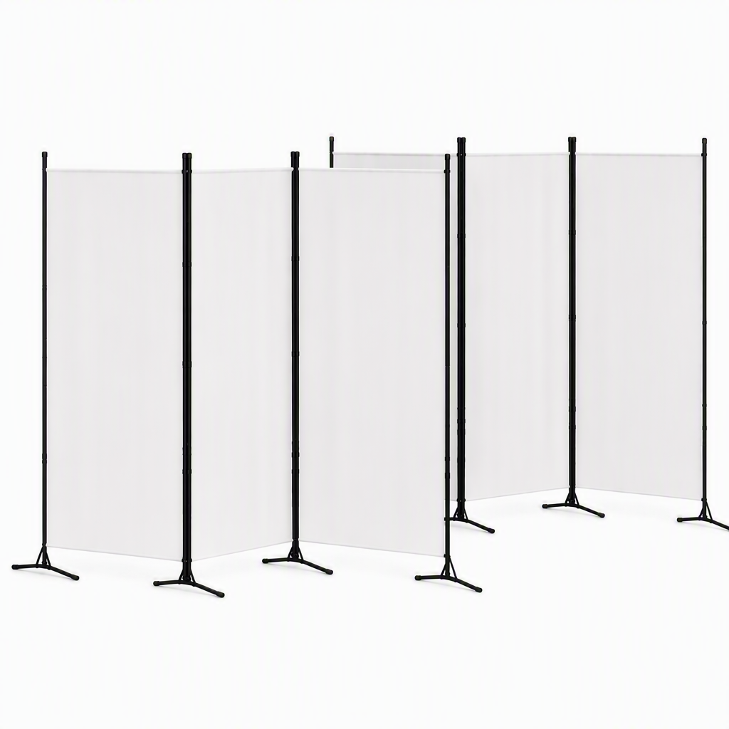 Artiss 3-Panel Room Divider Set (2) - White Fabric – Sumo Deals Artiss 3 Panel Room Divider Set Of 2 Folding Privacy Screen Fabric Room Separator Partition White Product Image