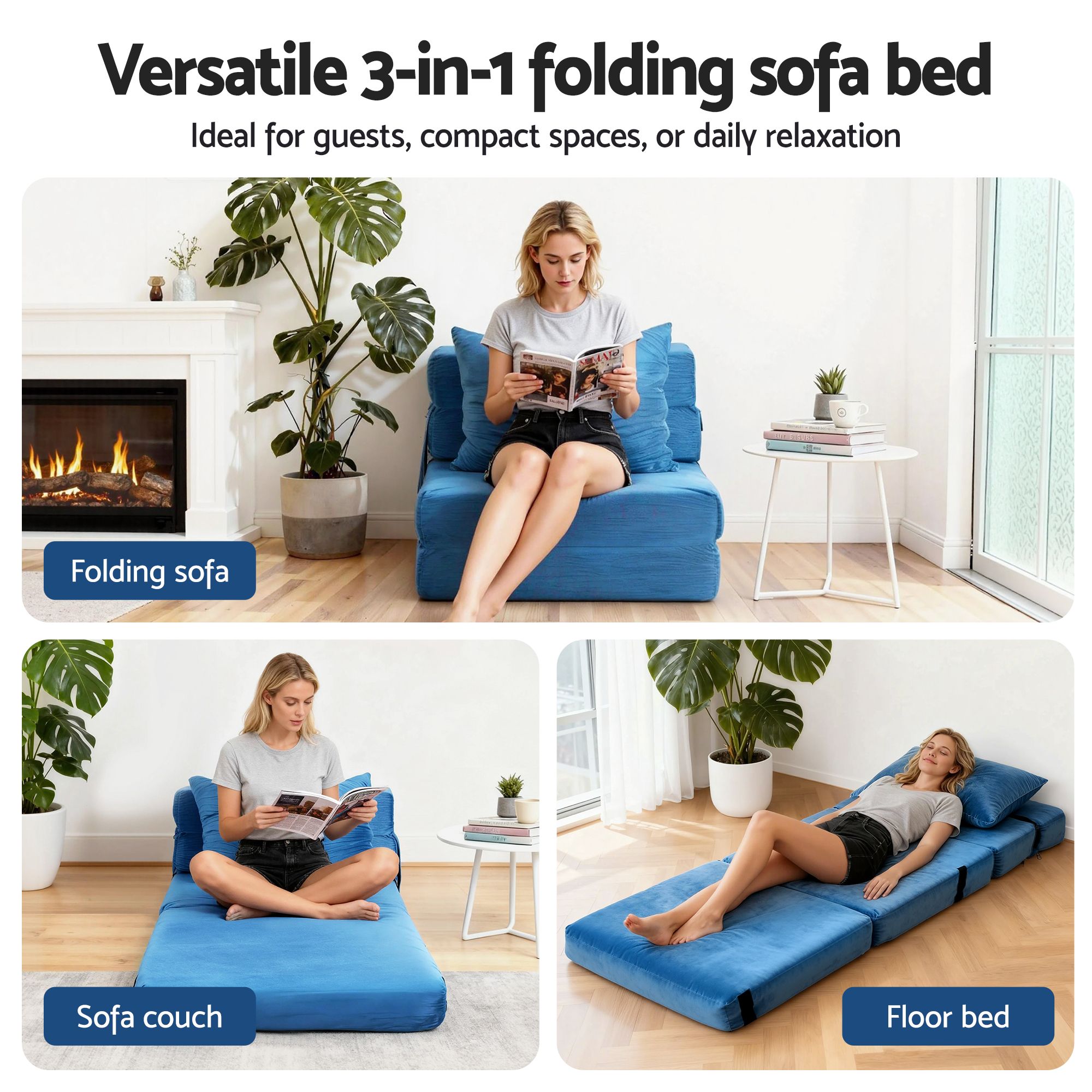 Artiss 4 Pack Folding Sofa Bed L-Shaped Modular Futon – Sumo Deals Artiss 4 Pack Folding Sofa Bed L-Shaped Modular Floor Sofas Foam Futons Couches Product Image