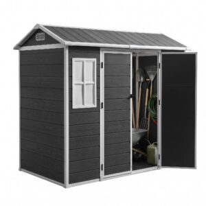 Giantz Garden Shed Resin Outdoor Storage Box 2.44x1.31M Tool Shed Backyard Black product image