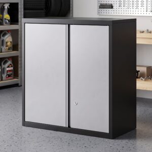 Giantz Steel Tool Cabinet Wall Mount Adjustable Shelf Garage Storage Lockable Black Grey product image