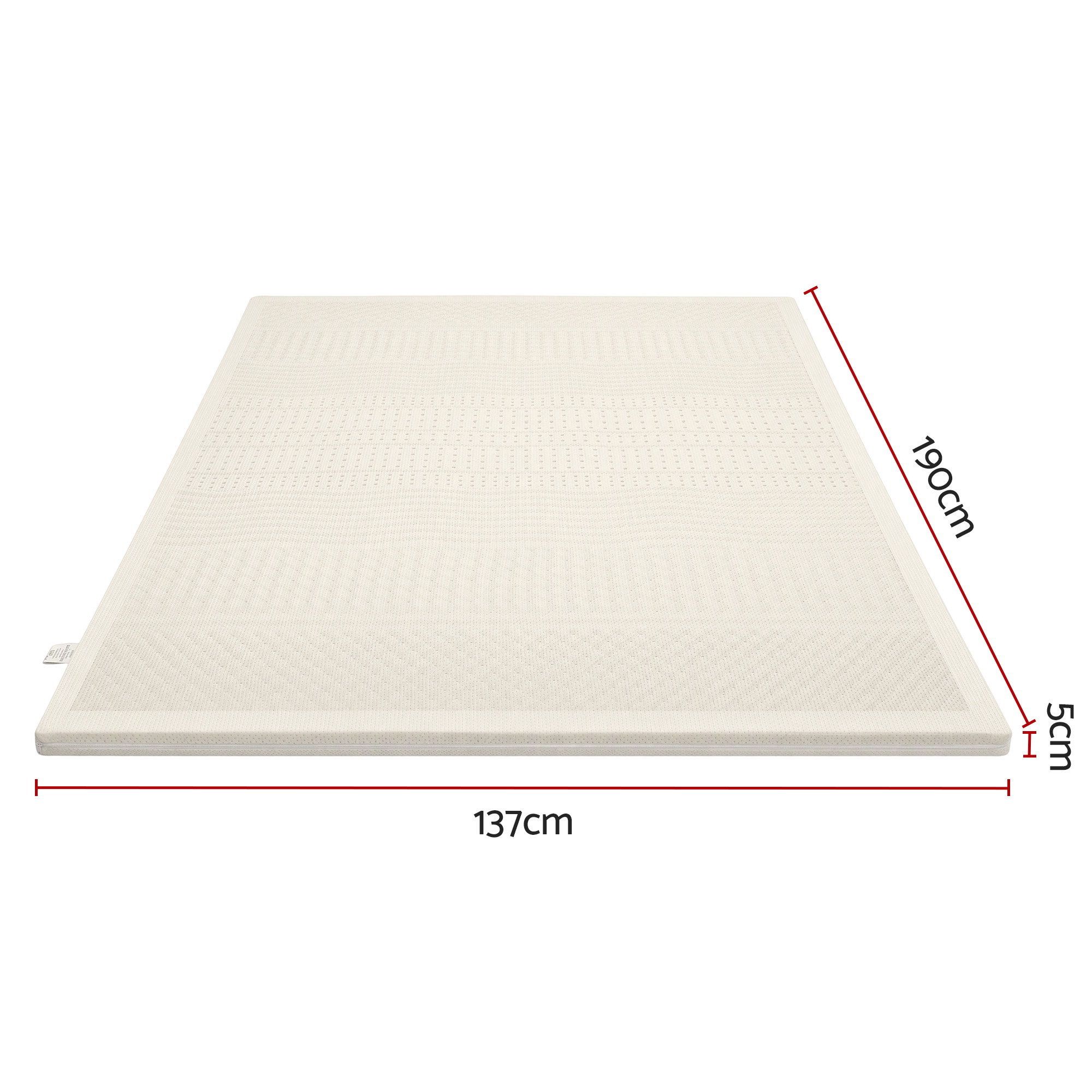 Giselle Bedding Double Latex Mattress Topper 5Cm – Sumo Deals Giselle Bedding Double Latex Mattress Topper 7-Zone Natural Latex Core Breathable 5Cm Product Image
