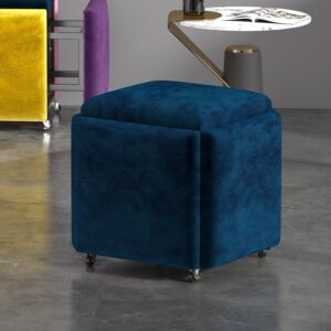 Stool, 5 in 1 Nesting Ottoman Stool with Swivel Casters Stackable Cube Square Sofa Vanity Movable Fo product image