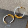 Hoop Earrings for Women Geometry Acrylic Resin Earrings Bohemia Tortoise Shell Earrings Mottled Stat product image