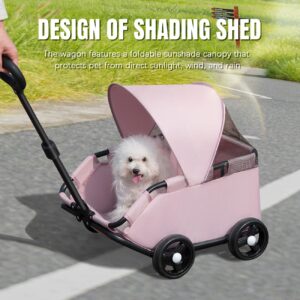 4-Wheel Pet Stroller With Sunshade &Amp; Mesh Canopy – Sumo Deals 4-Wheel Dog Stroller With Sunshade Cover Collapsible Mesh Canopy Portable Pet Carrier For Outdoor Tr Product Image