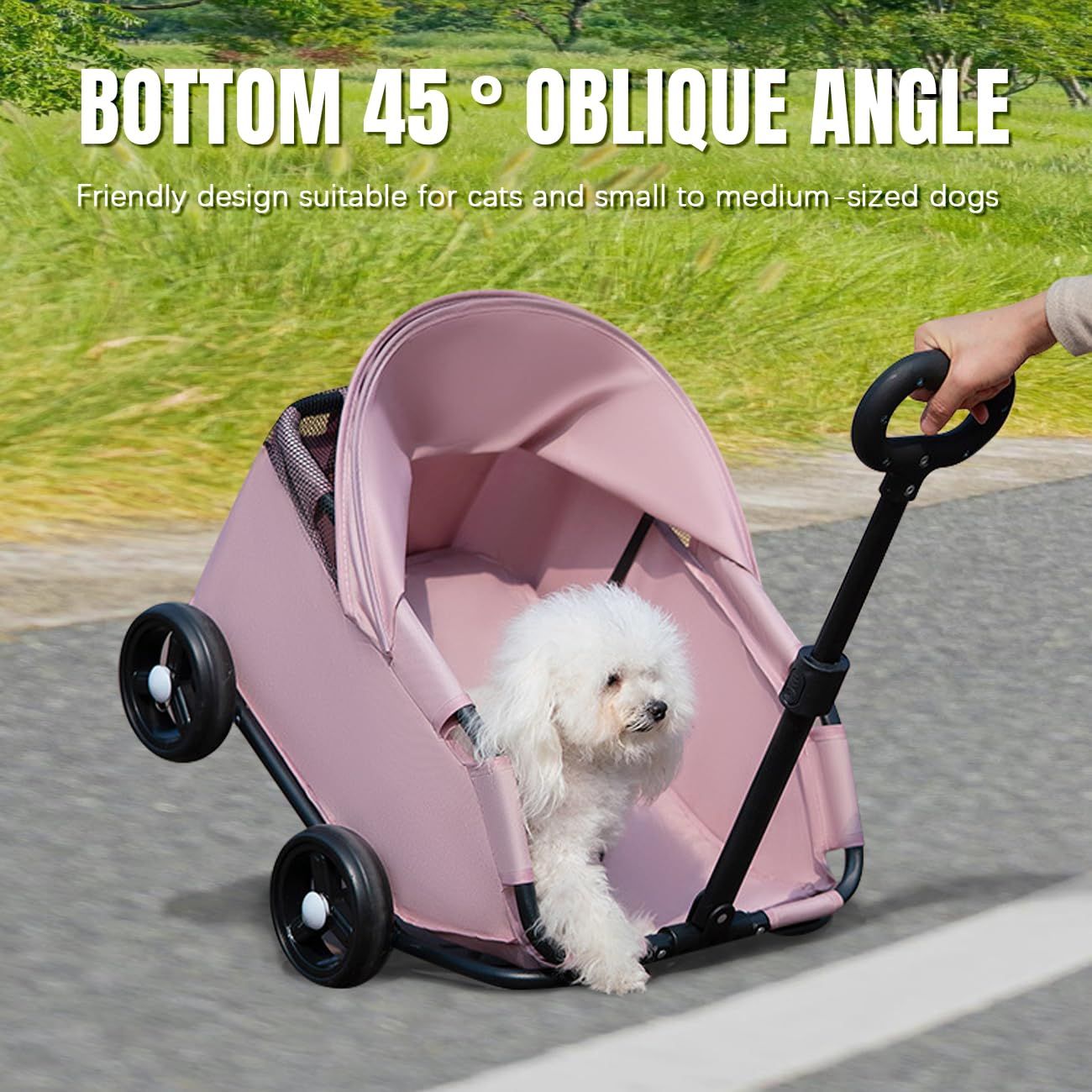 4-Wheel Pet Stroller With Sunshade &Amp; Mesh Canopy – Sumo Deals 4-Wheel Dog Stroller With Sunshade Cover Collapsible Mesh Canopy Portable Pet Carrier For Outdoor Tr Product Image