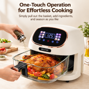 360° Panoramic Air Fryer for Effortless, Visible Healthy Cooking at Home (white) product image