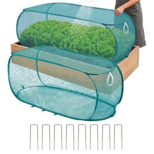 2 Pack 47*16*18inch Green Garden Covers for Raised Beds,Pop Up Mesh Plant Cover, 40% Sunblock Shade product image