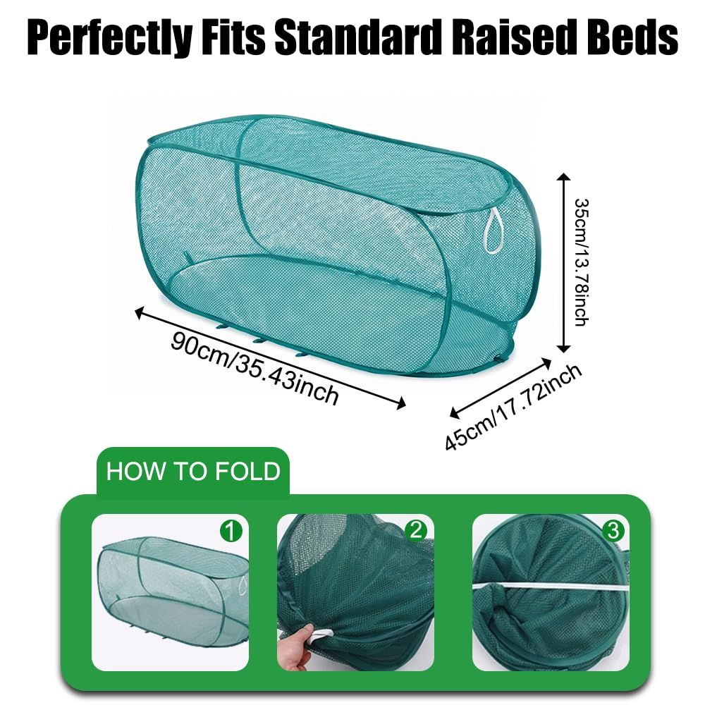 2-Pack Pop-Up Garden Covers For Raised Beds, Green – Sumo Deals 2 Pack 47*16*18Inch Green Garden Covers For Raised Beds,Pop Up Mesh Plant Cover, 40% Sunblock Shade Product Image