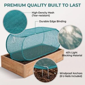 2-Pack Pop-Up Garden Covers For Raised Beds, Green – Sumo Deals 2 Pack 47*16*18Inch Green Garden Covers For Raised Beds,Pop Up Mesh Plant Cover, 40% Sunblock Shade Product Image