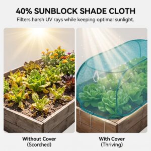 2-Pack Pop-Up Garden Covers For Raised Beds, Green – Sumo Deals 2 Pack 47*16*18Inch Green Garden Covers For Raised Beds,Pop Up Mesh Plant Cover, 40% Sunblock Shade Product Image
