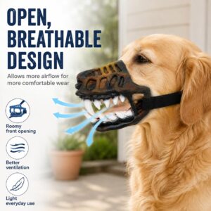 Funny Anti-Bite Dinosaur Dog Muzzle, Hell Hound Monster For Halloween Party Cosplay Dogs Beast Terro Product Image