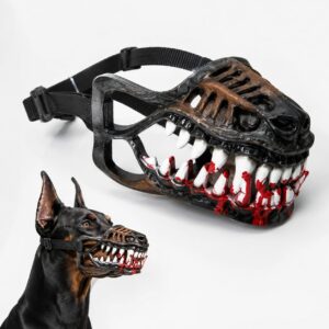 Funny Anti-Bite Dinosaur Dog Muzzle, Hell Hound Monster for Halloween Party Cosplay Dogs Beast Terro product image
