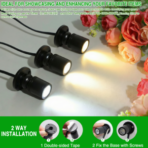 Dimmable Led Mini Spotlight Kit (8-Pack) – Sumo Deals Dimmable Led Mini Spotlight, 12V Cct 2700K-6000K, Adjustable For Display, Cabinet, Showcase, Artwork Product Image