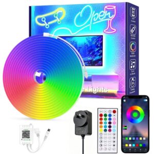 16.4FT Led Neon Rope Lights with APP/Remote Control, Flexible DIY Design, Music Sync Neon Lights for product image
