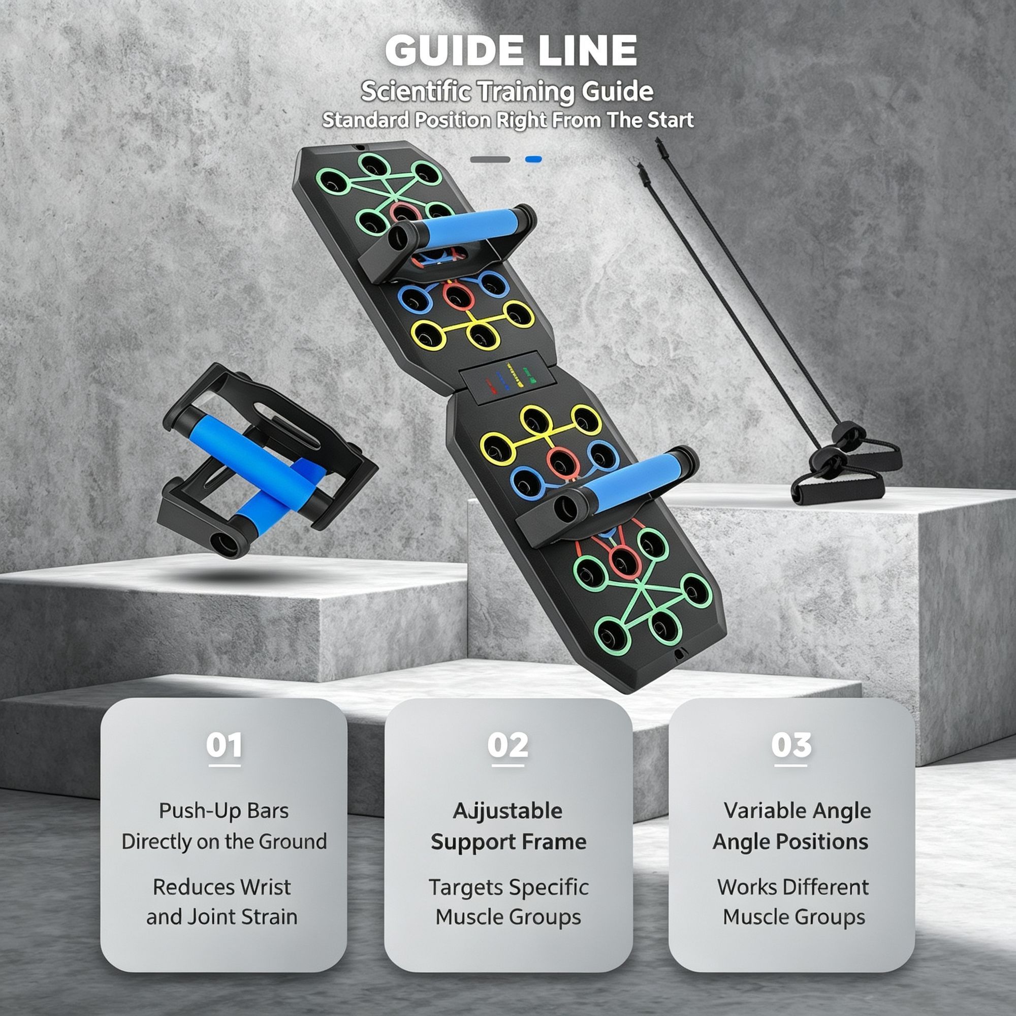 30-Hole Foldable Push-Up Board | Home Fitness – Sumo Deals 30 Holes Push‑Up Board, Portable Foldable Fitness Equipment For Home Indoor Outdoor, Body Shaping Product Image
