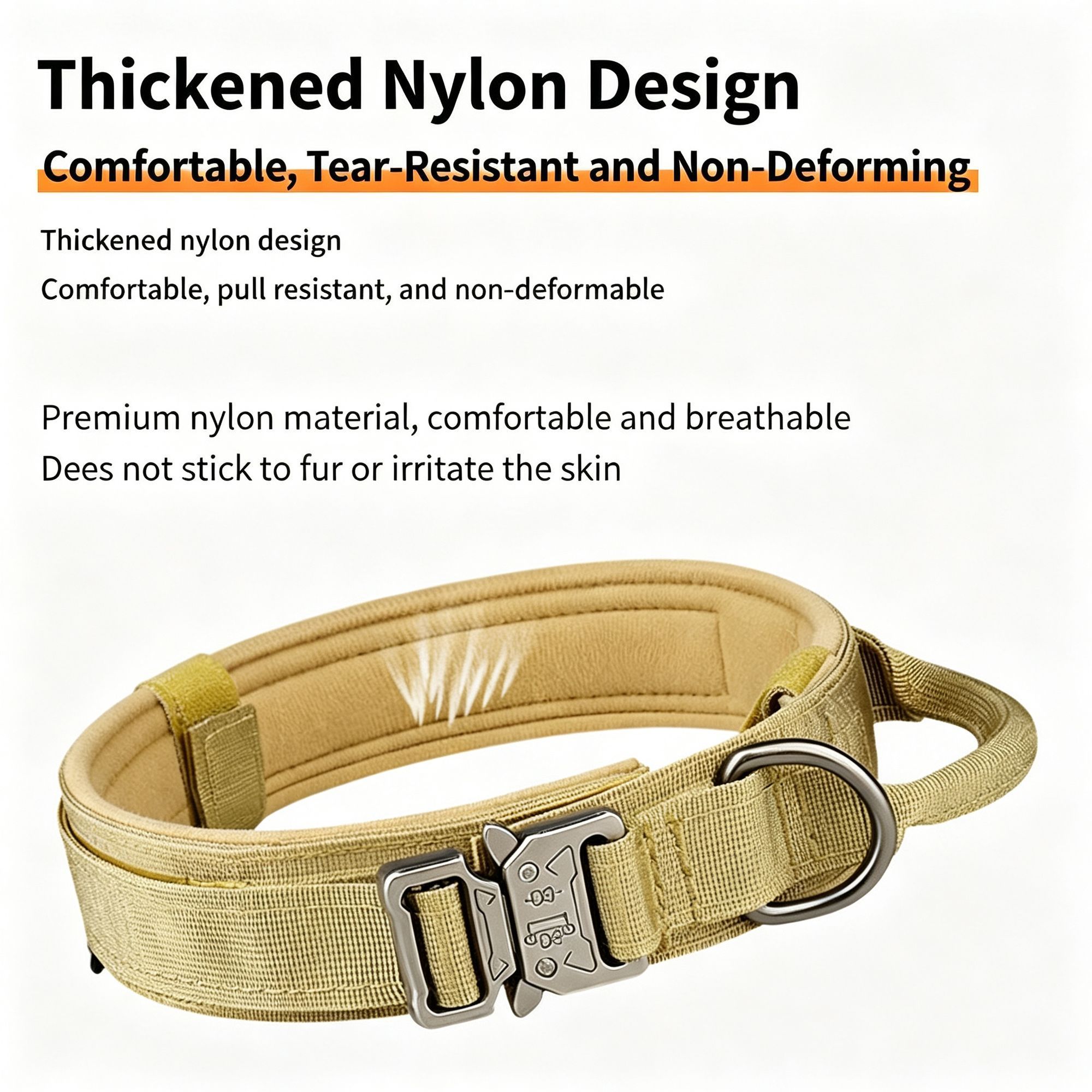 Durable Nylon Dog Collar With Double-Eye Buckle - Dark Green – Sumo Deals Outdoor Nylon Dog Collar, Thick Puppy Neck Collar Double‑Eye Buckle, Dark‑Green Double‑Eye Buc Product Image