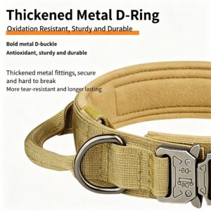 Outdoor Nylon Dog Collar, Thick Puppy Neck Collar Double‑Eye Buckle, Black Double‑Eye Buckle Col Product Image
