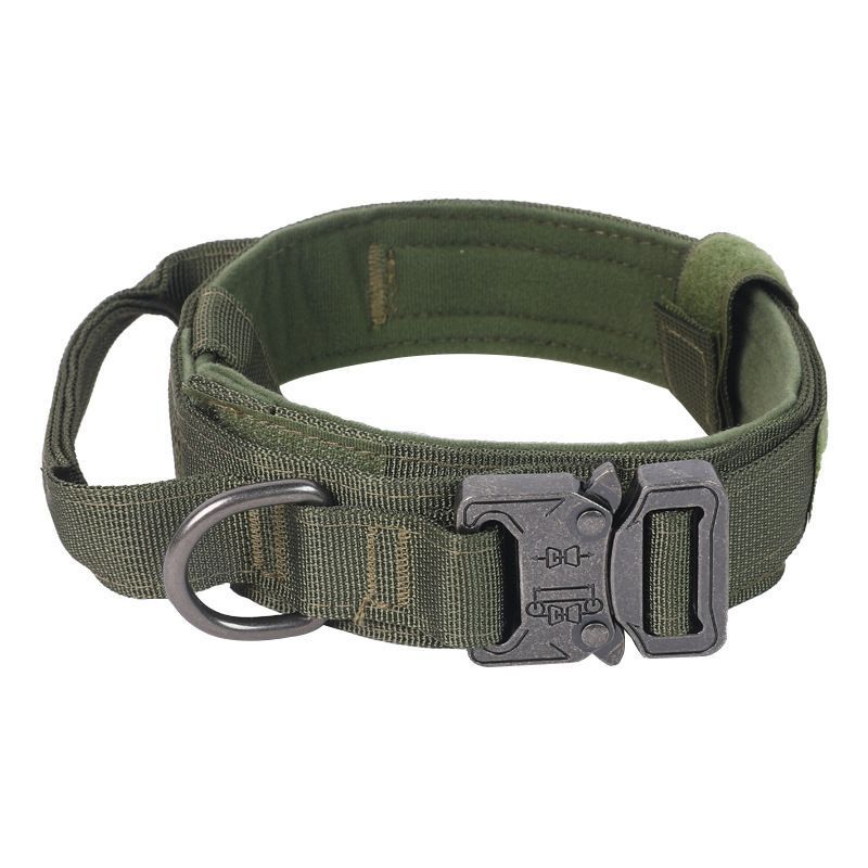 Thickened Nylon Dog Collar | Dark Green, Alloy Buckle – Sumo Deals Thickened Nylon Dog Collar For Outdoor, Alloy Buckle Pet Neck Collar, Dark‑Green Alloy Buckle Coll Product Image