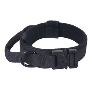 Thickened Nylon Dog Collar for Outdoor, Alloy Buckle Pet Neck Collar, Black Alloy Buckle Collar L, H product image