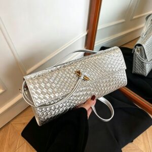Woven Women Bag French Stick Bag Evening Organ Bag, Fashion Clutch Shoulder Crossbody Bag, Christmas product image