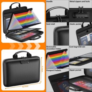 Eva Green Fireproof Color Expanding File Folder A4 Portable Handheld File Organizer, Christmas Deskt Product Image
