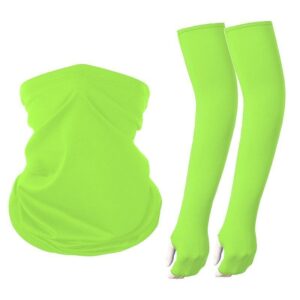 High‑Visibility Fluorescent Sun Protection Kit, Finger‑Exposed Ice Sleeves Glove Neck Gaiter, Im product image