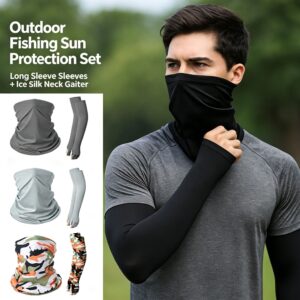 Camo Pattern Sun‑Proof Sleeve‑Glove‑Neck Tube Set, Stretch Fit For Various Body Shapes, Great Product Image