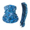Plaid Pattern Stylish Sun Protection Combo Set, Ice Sleeves Gloves Matching Neck Face Mask, Fashion product image