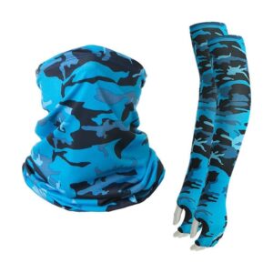 Fashion Camo Print All‑Round Sun Block Kit, Integrated Sleeves Gloves Neck Gaiter, UV Shield For M product image
