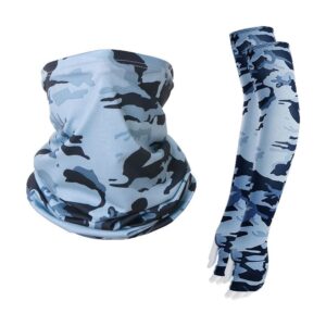 Low‑Key Grey Camo Sun‑Proof Kit, Breathable Ice Sleeves Gloves Neck Face Cover, Concealed Style product image