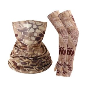 Desert Snake‑Skin Camo Sun Protection Combo, Tactical‑Grade UV‑Resistant Sleeves Gloves Neck G product image
