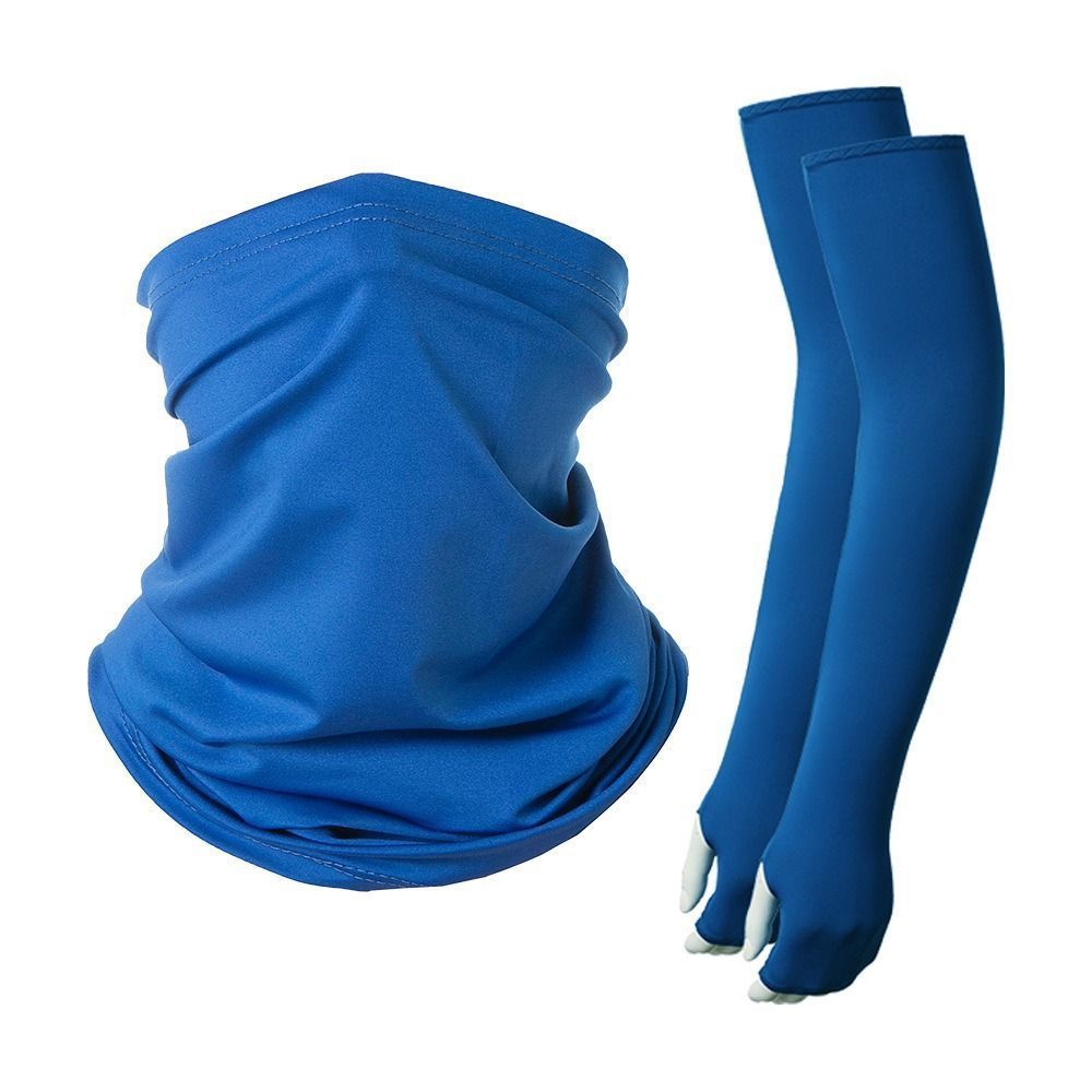 Royal Blue Sun Protection Set | Sleeves, Gloves &Amp; Gaiter – Sumo Deals Deep Royal‑Blue Solid‑Color Sun‑Proof Set, Stretch Integrated Sleeves Gloves Neck Gaiter, Stur Product Image