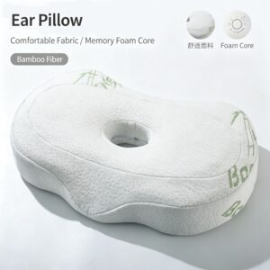 Bamboo Fiber Surface Single Hole Neck‑Care Memory Pillow, Moisture‑Wicking Ear‑No‑Pressure S product image