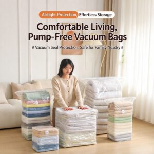 No-Pump Vacuum Storage Bags 4-Pack | Space-Saving 3D – Sumo Deals Thick No‑Pump Vacuum Storage Bag 3D Space‑Saving Compression Sacks, Reusable For Quilt &Amp; Clothin Product Image