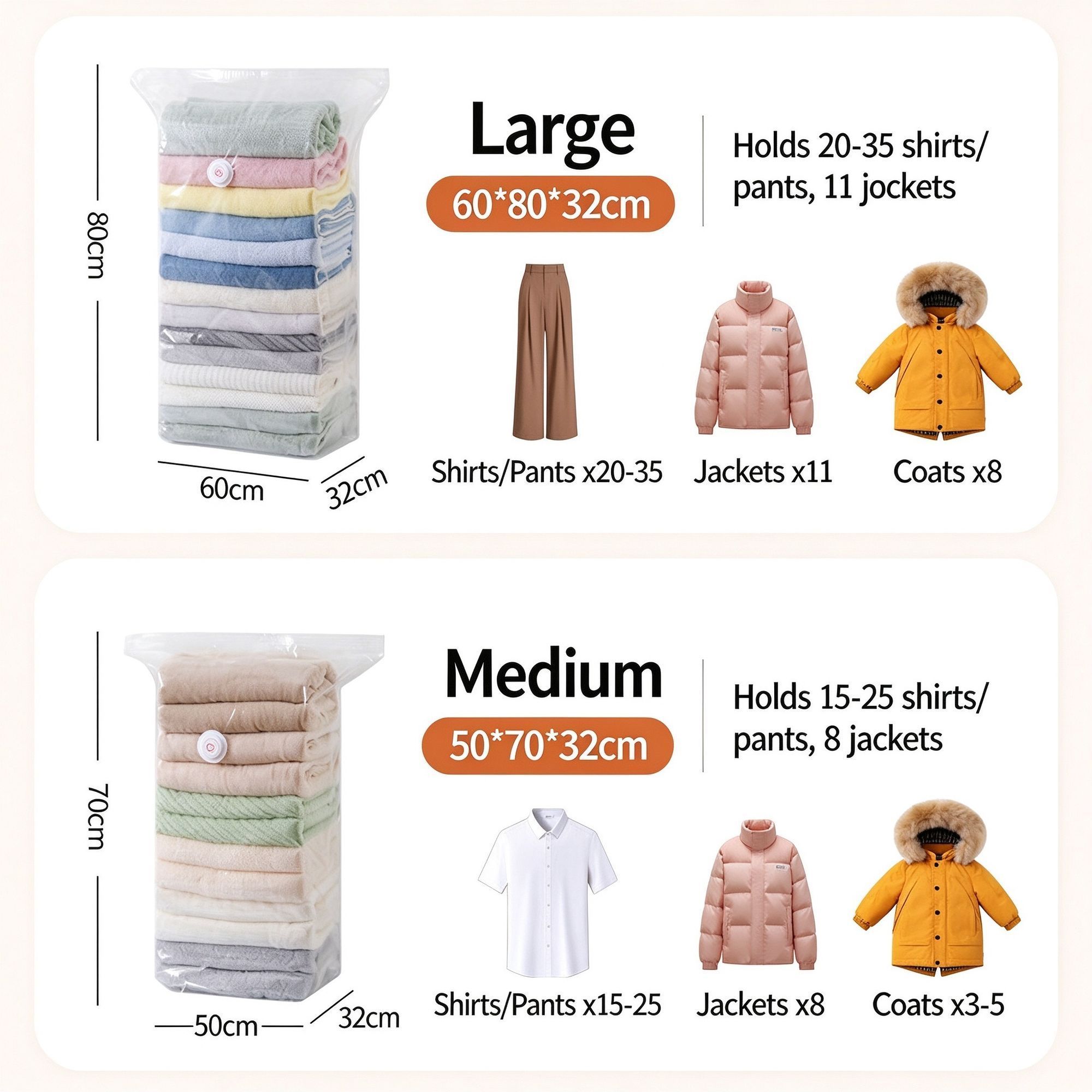 No-Pump Vacuum Storage Bags 4-Pack | Space-Saving 3D – Sumo Deals Thick No‑Pump Vacuum Storage Bag 3D Space‑Saving Compression Sacks, Reusable For Quilt &Amp; Clothin Product Image