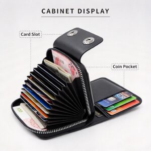 Retro Men'S Card &Amp; Coin Organizer | Light Coffee – Sumo Deals Minimalist Retro Men Card &Amp; Coin Organizer, Single Magnetic Buckle Accordion‑Slot Business Card Ca Product Image