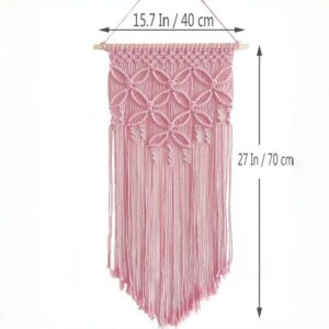 Light Pink Large Macrame Wall Hanging, Boho Woven Tapestry Wall Art, 40 x 70 cm Bohemian Wall Decor product image