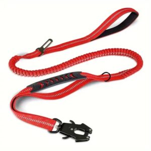 Tactical Heavy Duty Dog Leash with Frog Clip, Shock Absorbing Bungee Nylon Dog Lead, Dual Comfort Ha product image