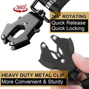 Tactical Heavy Duty Dog Leash With Frog Clip, Shock Absorbing Bungee Nylon Dog Lead, Dual Comfort Ha Product Image