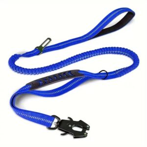 Tactical Heavy Duty Dog Leash with Frog Clip, Shock Absorbing Bungee Nylon Dog Lead, Dual Comfort Ha product image