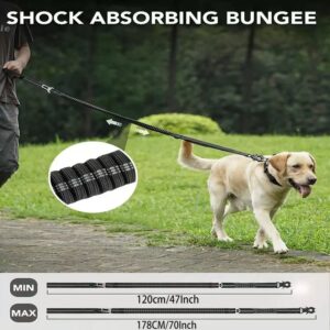 Tactical Heavy Duty Dog Leash With Frog Clip, Shock Absorbing Bungee Nylon Dog Lead, Dual Comfort Ha Product Image