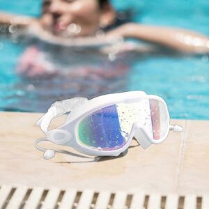 Waterproof Swim Goggles For Women And Men, Anti-Fog Flat Light Snorkeling Diving Swim Goggles Product Image